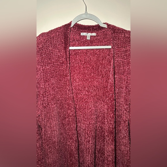 Seven7 Women's Burgundy Grannycore Open Front Cardigan Size XXL - Picture 3 of 14